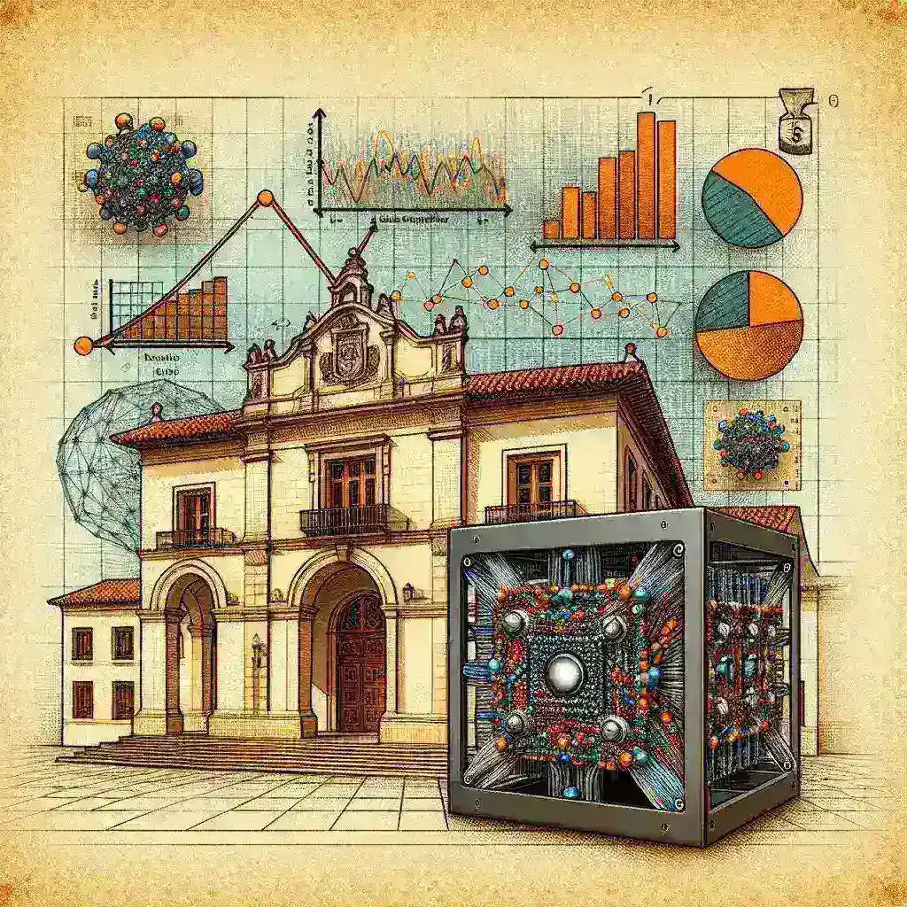"Laboratorio de computación cuántica de la Universidad de Valencia especializado en aplicaciones financieras, con investigadores trabajando en tecnología avanzada."